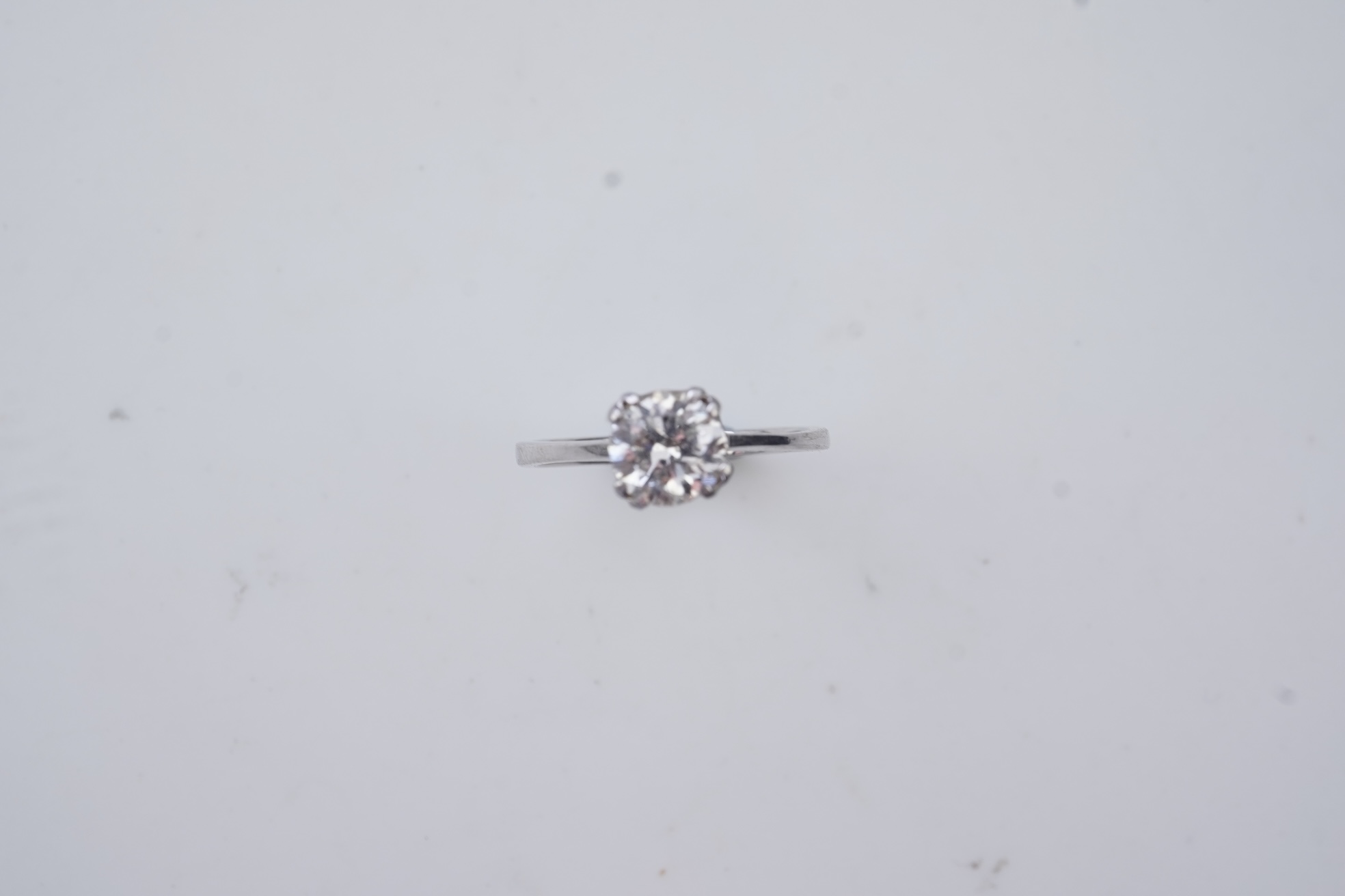 A diamond solitaire ring